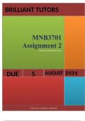 MNB3701 Assignment 2 (COMPLETE ANSWERS) Semester 2 2024 ( - DUE 5 August 2024 ; 100% TRUSTED Complete, trusted solutions and explanations.