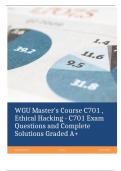 WGU Master-s Course C701 , Ethical Hacking - C701 Exam Questions and Complete Solutions Graded