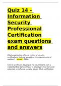 Quiz 14 - Information Security Professional Certification