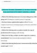 CAREGIVER TRAINING ASSESSMENT CG 100 NEWLY UPDATED EXAM; QUESTIONS WITH CORRECT ANSWERS A+ GRADED