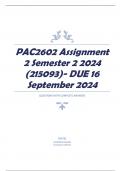 PAC2602 Assignment 2 Semester 2 2024 (215093)- DUE 16 September 2024