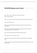 PA EFDA Bases and Liners Exam Questions and Answers