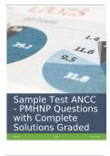 Sample Test ANCC - PMHNP Questions with Complete Solutions Graded A+