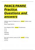 PANCE PANRE Practice Questions and answers.