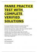 PANRE PRACTICE TEST WITH COMPLETE VERIFIED SOLUTIONS