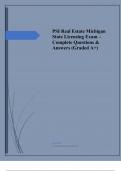 PSI Real Estate Michigan State Licensing Exam – Complete Questions & Answers (Graded A+)