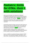 Pediatric Skills for OTAs Quiz 1 with solutions