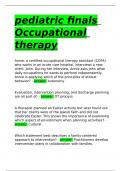 pediatric finals Occupational therapy.