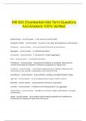  NR 503 Chamberlain Mid Term Questions And Answers 100% Verified.