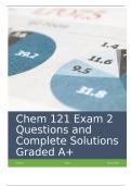 Chem 121 Exam 2 Questions and Complete Solutions Graded A+