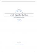 Aircraft Dispatcher Final Exam Question and answers already passed 