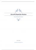 Aircraft Dispatcher Review Question and answers correctly solved 