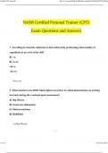 NASM Certified Personal Trainer (CPT) Exam Questions and Answers Updated (Verified Answers)