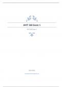 AMT 360 Exam 1 Question and answers verified to pass