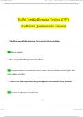 NASM Certified Personal Trainer (CPT) Final Exam Questions and Answers Updated (Verified Answers)