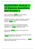 HAZWOPER CERTIFICATION EXAM QUESTIONS AND ANSWERS