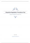 Dispatcher Regulation Questions with complete solution 