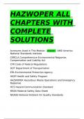 HAZWOPER ALL CHAPTERS WITH COMPLETE SOLUTIONS