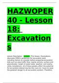 HAZWOPER 40 - Lesson 18: Excavations