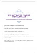 MTS NAVY MASTER TRAINING SPECIALIST EXAM|VERIFIED WITH ACCURATE ANSWERS