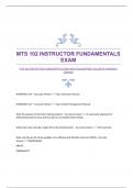 MTS 102 INSTRUCTOR FUNDAMENTALS EXAM WITH GUARANTEED ACCURATE ANSWERS|VERIFIED