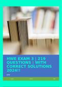 HWE EXAM 3 | 219 QUESTIONS | WITH CORRECT SOLUTIONS 2024!!