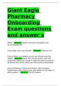 Giant Eagle Pharmacy Onboarding Exam questions and answers