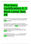 Pharmacy Certification P. T. Boot Camp Test #6