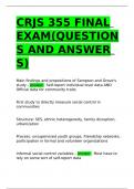 CRJS 355 FINAL EXAM(QUESTIONS AND ANSWERS).