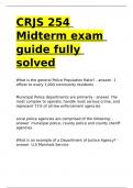 CRJS 254 Midterm exam guide fully solved