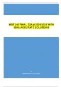 MGT 340 FINAL EXAM 2024/2025 WITH 100% ACCURATE SOLUTIONS