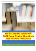 Texas Certified Applicator  2024 Exam Review Questions and Answers 100%Pass