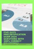 FIVE GUYS PRECERTIFICATION EXAM 2024 QUESTIONS WITH 100% CORRECT SOLUTIONS!!