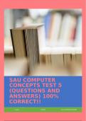 SAU COMPUTER CONCEPTS TEST 5 (QUESTIONS AND ANSWERS) 100% CORRECT!!