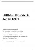 400 Must Have Words for the TOEFL