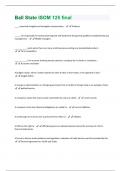 Ball State ISOM 125 final Questions And Answers Already Graded A+