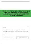 ATI RN PROCTORED EXAM COMPREHENSIVE PREDICTOR NEWEST 2024 VERSION 5 COMPLETE 250 QUESTIONS AND CORRECT DETAILED ANSWERS 