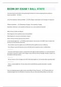 ECON 201 EXAM 1 BALL STATE  QUESTIONS & ANSWERS RATED 100% CORRECT!!