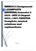 MNM2615 Assignment 1 (COMPLETE ANSWERS) Semester 2 2024 - DUE 23 August 2024 ; 100% TRUSTED Complete, trusted solutions and explanations. 