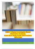 DIBIA 1 (Digital Investigator-Based Information Analysis)  Exam Quiz Study Guide with Answers 100% Pass