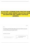 301 NC POST LICENSING EXAM, PRACTICE EXAM AND STUDY GUIDE NEWEST 2024 ACTUAL EXAM 300 QUESTIONS AND CORRECT DETAILED ANSWERS 