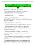 Chemistry 1025 Environmental Science Lab Final Exam Review # 2 Formulas/48 Q/A