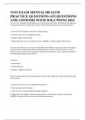 N322 EXAM MENTAL HEALTH PRACTICE QUESTIONS ATI QUESTIONS AND ANSWERS WITH SOLUTIONS 2024