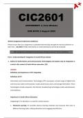 CIC2601 Assignment 3 (Detailed Answers) Year Module - Due 2 August 2024