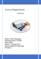 Cursus Rapporteren