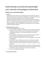 Samenvatting Crossculturele psychologie voor Culturele Antropologie en Diversiteit