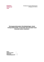 Europees Belastingrecht - WG6 - Master Fiscaal Recht - EUR