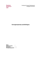 Europees Belastingrecht - WG 4 - Master Fiscaal Recht - EUR