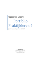 HBO-V Portfolio praktijkleren stage 4