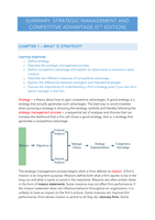 Summary Strategic Management and Competitive Advantage (Chapter 1-8)